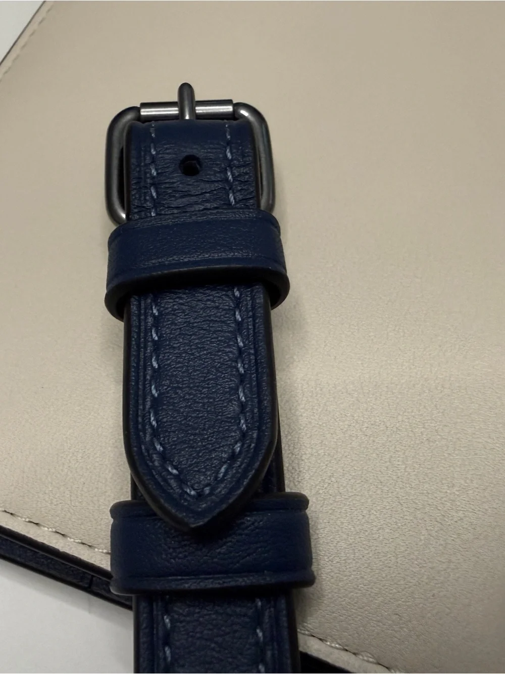 COACH Whipstitch Navy and Chalk Leather Passport Holder and Luggage Tag Set